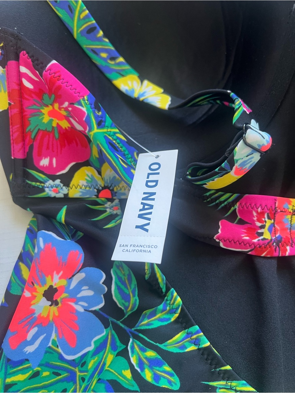 Old Navy Black Floral One-Piece Swimsuit - Picture 4 of 9